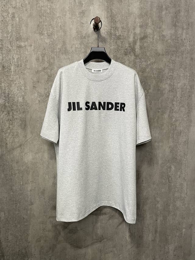 秋冬重磅380G短袖 长期有货 Jil Sander 吉尔 桑德 24Ss 经典logo厚板胶印花重磅短袖t恤 面料高定超重磅全棉双纱紧密新疆棉 克重380克