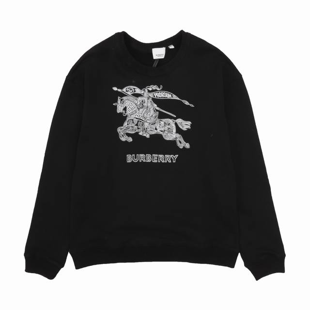 Burberry 巴宝莉 白骑士刺绣圆领卫衣 Size：S-L