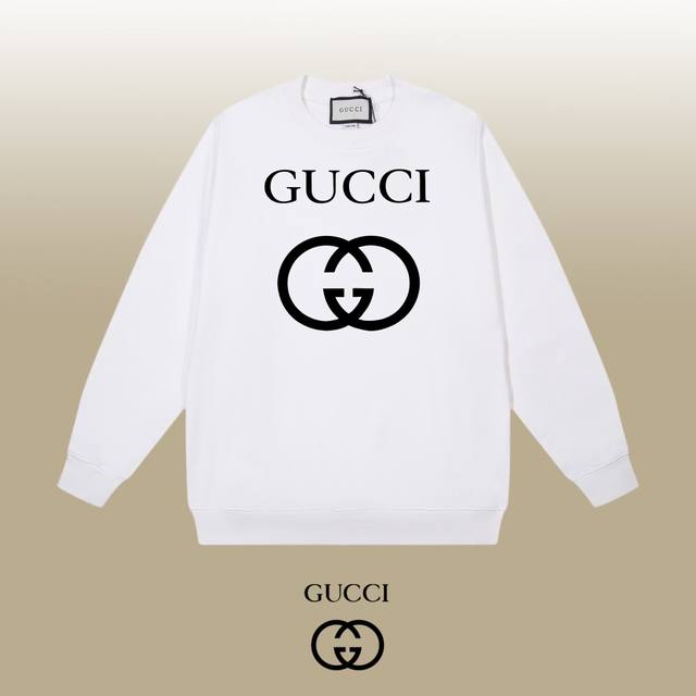 Gucci 古驰 24Ss 经典圆领卫衣 1:1对版定制面料420克大毛圈高克重百分百纯棉 双针车线跨缝工艺 配套同缸1X1紧密高克重螺纹 螺纹有宽度 男女同款