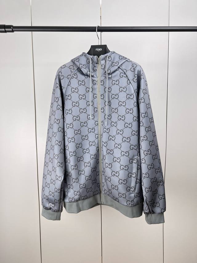 Gucci古驰gg满印织带套装连帽开衫外套夹克 S M L Xl