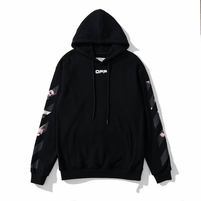 型号837 Off White 秋冬纯棉连帽卫衣 黑白两色m. L. Xl. Xxl