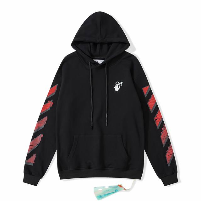 型号853 Off White 纯棉戴帽卫衣 黑白两色，码数m. L. Xl. Xxl.