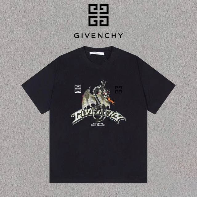 Givenchy 纪梵希 圆领印花短袖t恤男女同款 吊牌 领标 水洗唛 三标齐全 定织定染280克精梳棉面料 尺码：S-Xxl 颜色：黑色，白色