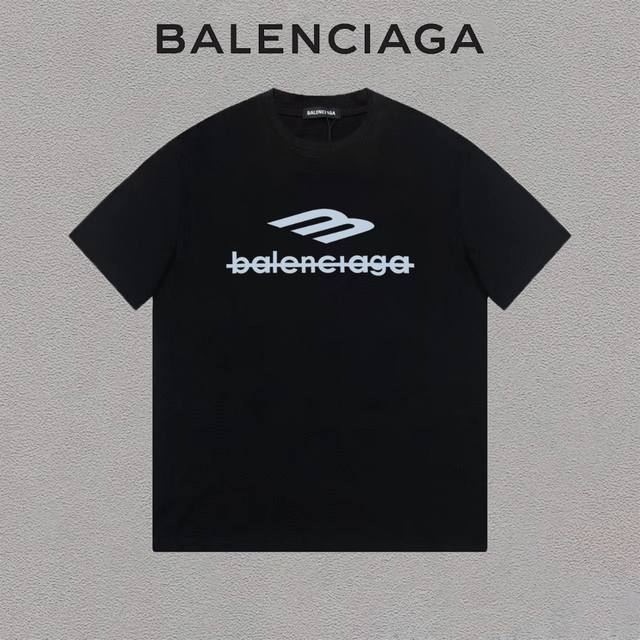 Balenciaga 巴黎世家 标识logo字母印花潮流百搭短袖t恤男女同款 吊牌 领标 水洗唛 三标齐全 定织定染280克精梳棉面料 尺码：S-Xxl 颜色：