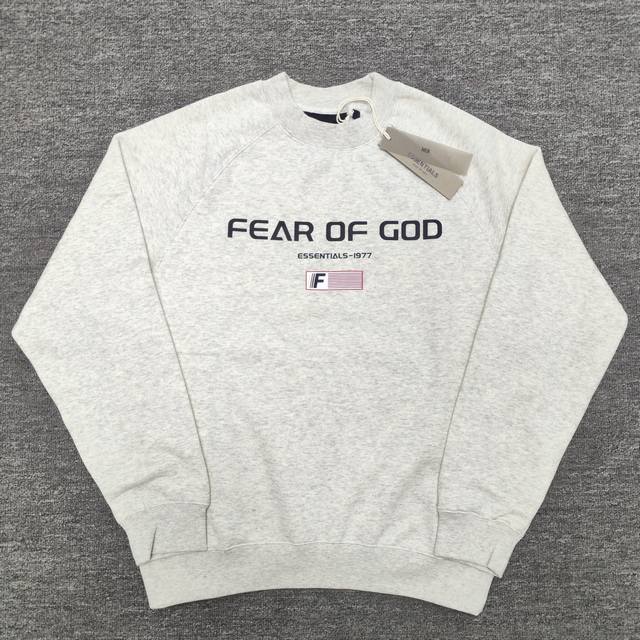 顶级版本fog Crazy Fear Of God Essentials新款彩标字母潮牌加绒男士情侣圆领卫衣 高品面料采用高端480克面料！丝滑柔顺！不变形，不