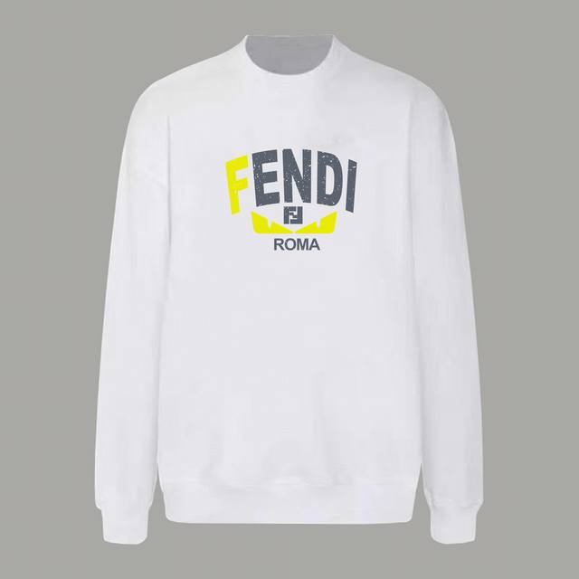 芬迪 Fendi 圆领新款卫衣400克 水洗面料 柔软、舒服采用卫衣毛圈面料,官方同款非市场版本 可对比男女都非常合适 吊牌 领标 水洗麦 三标齐全 颜色: 黑