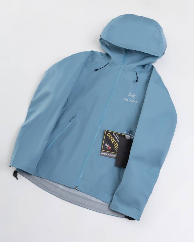 顶级版本 竹月蓝白底图 Arc‘Teryx Beta Lt Gore-Tex Jacket-Men'S始祖鸟户外防水硬壳全压胶冲锋衣夹克外套 -Yb四次压胶工艺