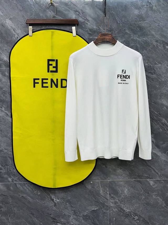 Fendi 芬迪3标齐全 官网同款精美硅胶logo半高领毛衣 精品羊毛混纺毛衫 男女款高端定制臻品系列 隶属品牌高端主线 专利顶级纱线混纺 以创新来阐释常规款式