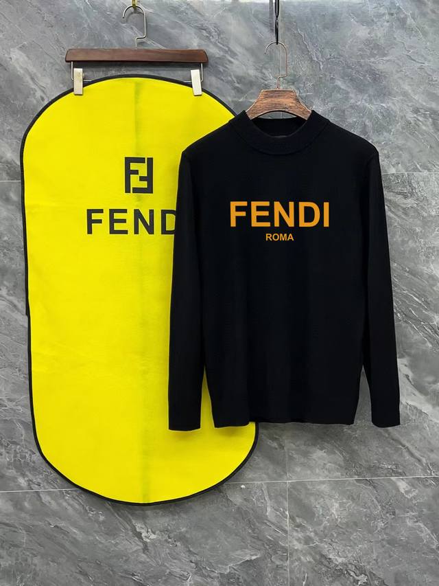 Fendi 芬迪3标齐全 官网同款精美硅胶logo半高领毛衣 精品羊毛混纺毛衫 男女款高端定制臻品系列 隶属品牌高端主线 专利顶级纱线混纺 以创新来阐释常规款式