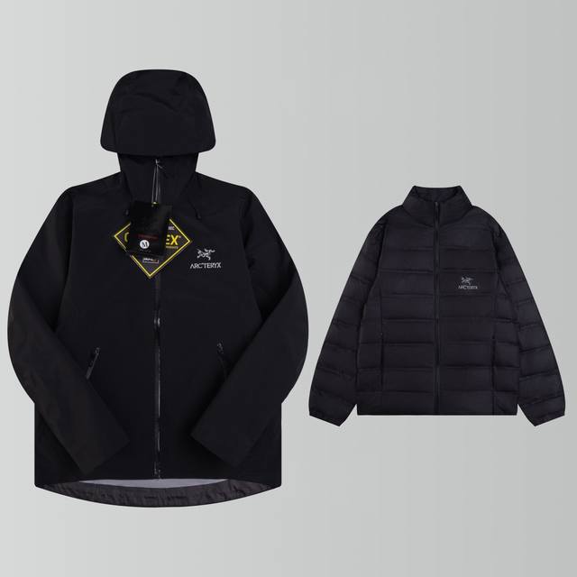 顶级版本内胆可拆卸 三合一羽绒服 #Arc'Teryx# 始祖鸟gore-Tex Jacket 户外防水硬壳三合一羽绒服冲锋衣 #内胆带logo轻薄户外级羽绒服