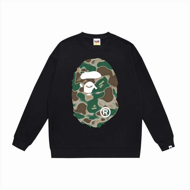 款号sc474#毛圈 加绒75 顶级版本 Bape Liquid Camo Big Ape大猿人头圆领卫衣 采用350克大毛圈 落肩大版型 面料 质感柔软不起球