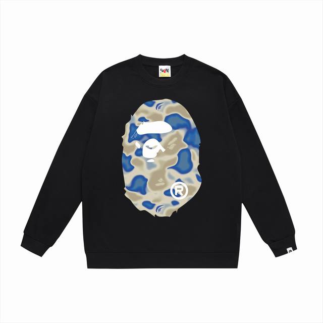 款号sc474#毛圈 加绒75 顶级版本 Bape Liquid Camo Big Ape大猿人头圆领卫衣 采用350克大毛圈 落肩大版型 面料 质感柔软不起球