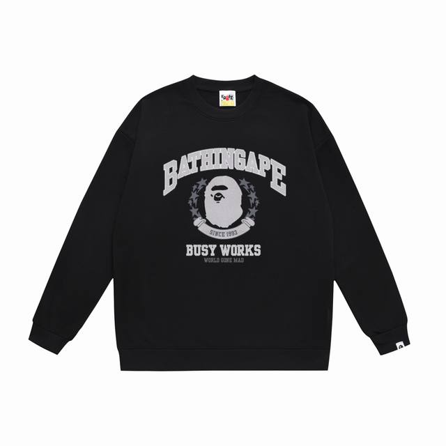 款号sc469#毛圈 加绒75 顶级版本 Bape Bathing Ape Relaxed迷彩小猿印花圆领卫衣 采用350克大毛圈 落肩大版型 面料 质感柔软不