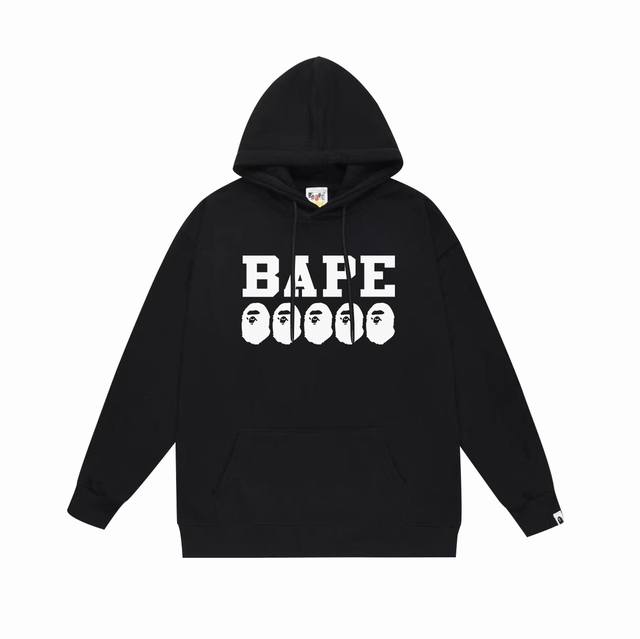 款号sc649#毛圈 加绒 顶级版本 Bape 猿人头字母logo印花连帽卫衣 采用380克大毛圈430克银狐绒 落肩大版型 面料 质感柔软不起球 进口环保印花