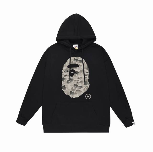 款号sc642#毛圈 加绒 顶级版本 Bape 10周年限定水墨迷彩大猿人印花连帽卫衣 采用380克大毛圈430克银狐绒 落肩大版型 面料 质感柔软不起球 进口