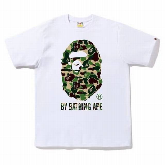 Sc075# 顶级版本 Bape 迷彩猿人头logo印花短袖t恤 采用260克优质高织纯棉面料 双纱精梳 质感柔软不起球 进口环保印花胶浆 图案鲜明立体 品质男