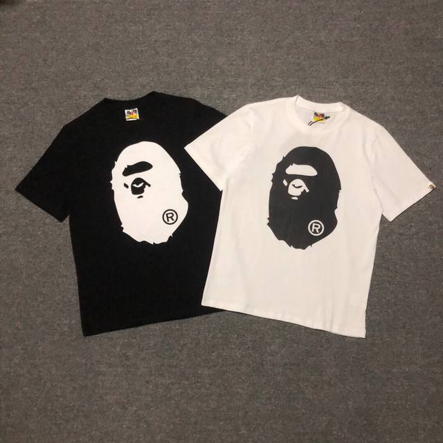 Sc068# 顶级版本 Bape 猿人头经典字母印花短袖t恤 大猿人头图案 采用260克优质高织纯棉面料 双纱精梳 质感柔软不起球 进口环保印花胶浆 图案鲜明立