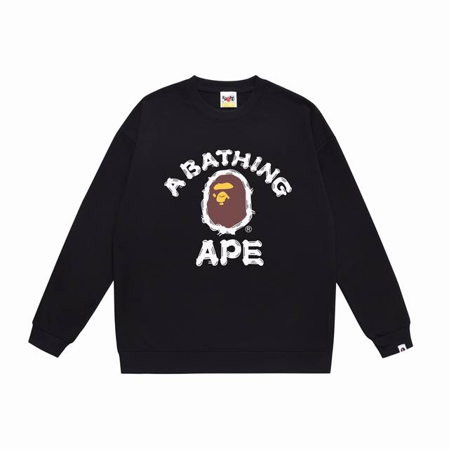 款号sc312#毛圈 加绒75 顶级版本 Bape 猿人头彩色字母印花圆领卫衣 采用350克大毛圈 落肩大版型 面料 质感柔软不起球 进口环保印花胶浆 图案鲜明