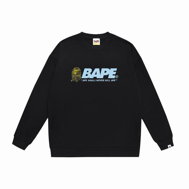 款号sc370# 顶级版本 Bape Summer Camp字母绿迷彩猿人头印花圆领卫衣 采用350克大毛圈 落肩大版型 面料 质感柔软不起球 进口环保印花胶浆