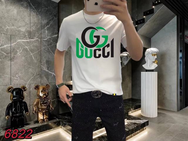 下单麻烦报身高体重 工厂配货 Gucci 古驰 2024开春最新款 高端品质 最新最顶级版本简单百搭款短袖，印花字母最顶级的品质专柜原单短袖，顶制作工艺进口面料