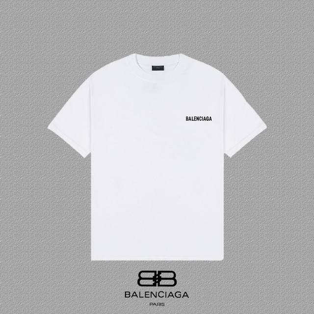 Balenciaga 巴黎世家 巴黎前后硅胶厚板字母印花短袖t恤 定织定染280克精梳棉重磅面料 螺纹零色差 细节完美 区别市面通货版本 欢迎对比 男女同款 上