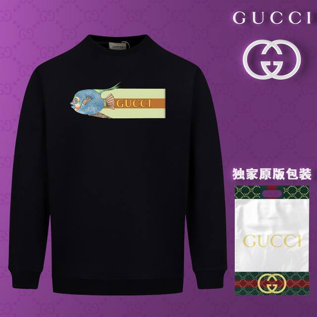 顶级版本 官网品质 配送独家图片原版包装 古驰 Gucci 现货秒发 2024秋冬新款毛圈卫衣 搭配重工高端数码3D个性logo印花工艺，设计独特，做工细致完美