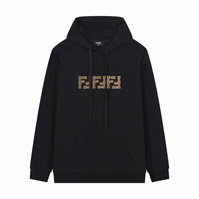 中山最高版 欢迎对比 顶级复刻 纯甄品质 Fendi，芬迪新款情侣款连帽套头卫衣 原版面料 Logo标识 网红明星同款 面料采用380G双股毛圈面料 手感非常舒