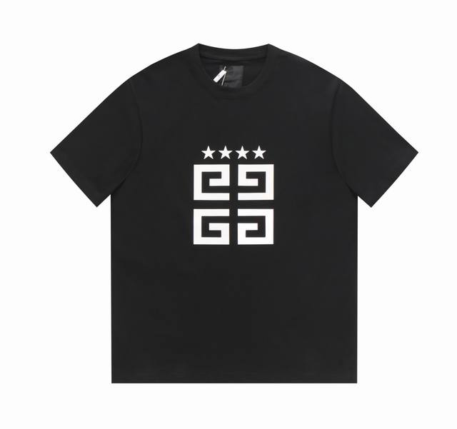 Givenchy 最新款五角星印花短袖 采用260克重长绒棉面料！手感非常舒服 Os落肩版型，时尚又个性，超级百搭的一款！螺纹领口不松垮 高温固色 通肩拉条工艺