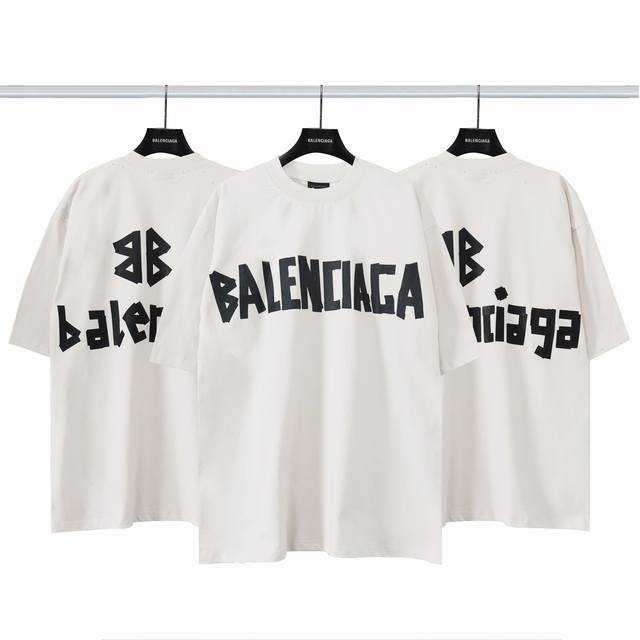 Balenciaga巴黎世家美纹纸胶带短袖 采用进口康丽机 只有真正的康丽机才能做出每一个细节 区别市场版本 美纹纸的质感和背后的胶带感觉都是经过多次调试才出来