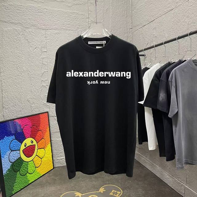 亚历山大王*Alexanderwang 2025春夏季新款 字母logo印花 定制面料300G 短袖t恤 男女同款 尺码：S M L Xl Xxl 五个码 颜色