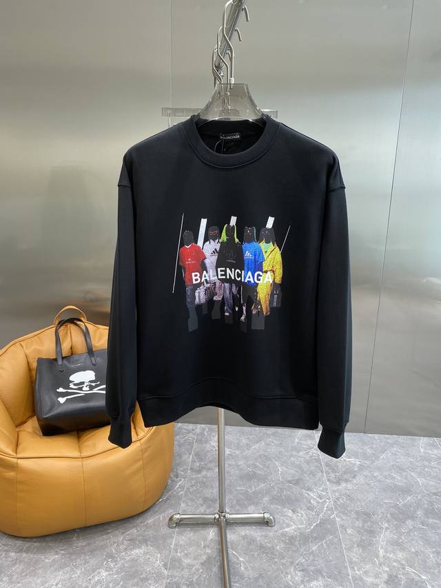 Balenciaga 巴黎世家 24Ss新款潮流经典卫衣，精致裁剪，高品质工艺！采用定织定染纯棉面料420克左右纯棉卫衣面料！图案进口数码印花工艺，耐穿耐洗久穿