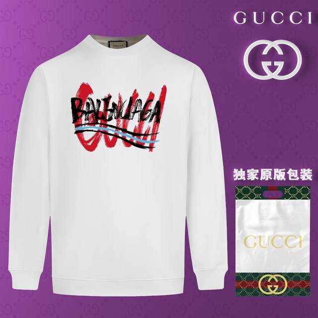 顶级版本 官网品质 配送独家图片原版包装 古驰 Gucci 现货秒发 2024秋冬新款毛圈卫衣 搭配重工高端数码3D个性logo印花工艺，设计独特，做工细致完美