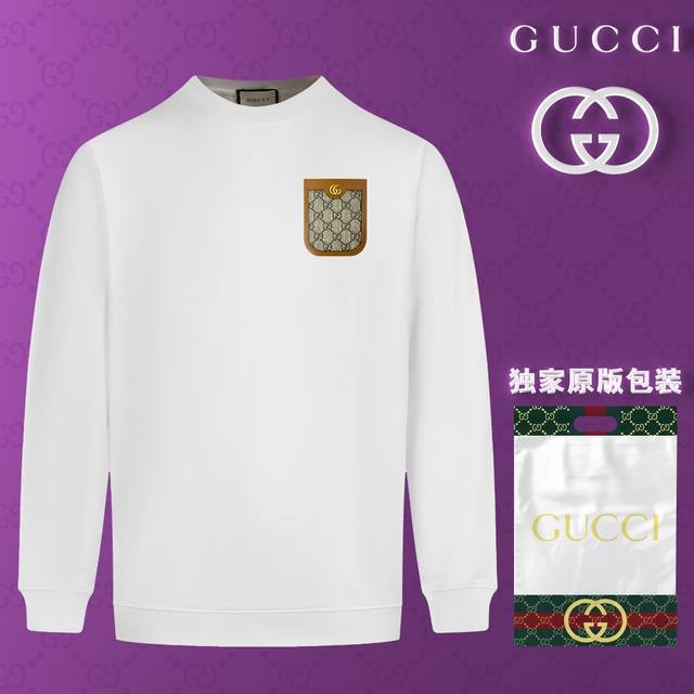 顶级版本 官网品质 配送独家图片原版包装 古驰 Gucci 现货秒发 2024秋冬新款毛圈卫衣 搭配重工高端真皮3D个性logo定标工艺，设计独特，做工细致完美