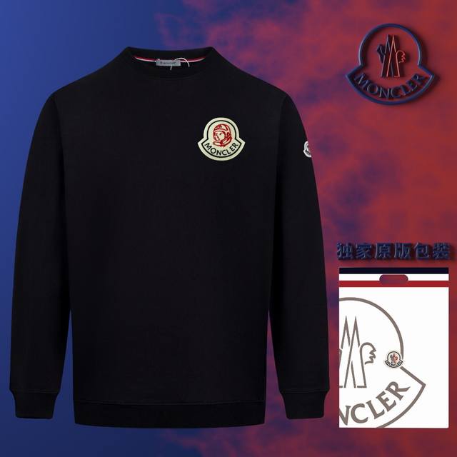 顶级版本 官网品质 配送独家图片原版包装 蒙口 Moncler 现货秒发 2024秋冬新款毛圈卫衣 搭配重工高端立体刺绣精致logo定标工艺，设计独特，做工细致