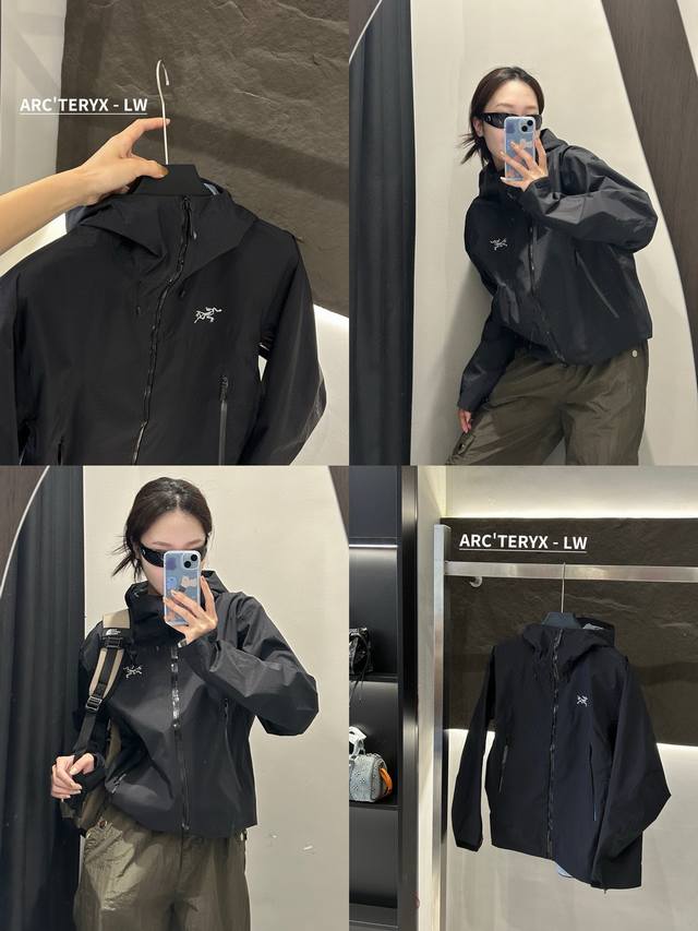 Arc'鸟 Beta Lt Gore-Tex 防水 男子 冲锋衣gore-Tex 男女情侣款硬壳冲锋衣 户外 机能 防风 防水 冲锋衣外套 夹克 颜色：黑色 银