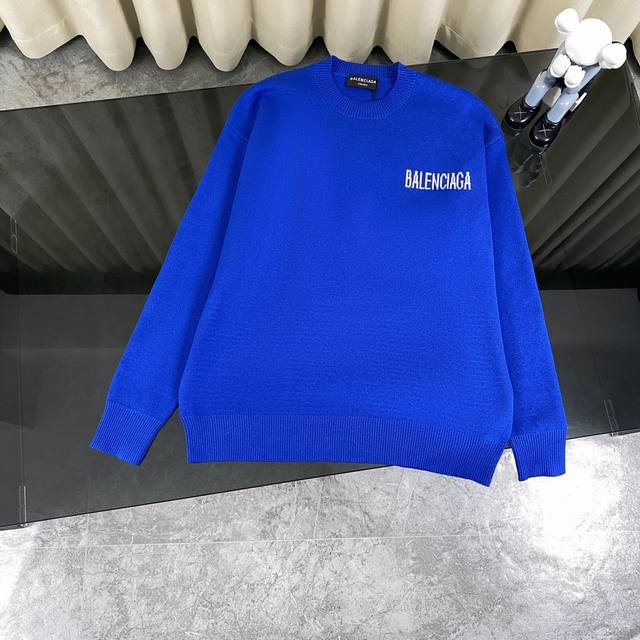 正确版本 Balenciaga 巴黎世家23Ss新款提花可乐字母羊毛针织衫毛衣 Os版型 整衣500克重磅 秒杀市场通货 毛料采用7针进口机编织制造 采用羊毛含