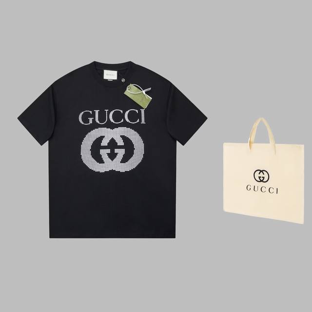 可配手提袋5 古驰 Gucci Gc 25Ss早春新款 互扣双g珠子印花短袖 轻奢主义 男女日常通勤穿搭必备单品 正确版本 欢迎对比 详细特征 280克100%