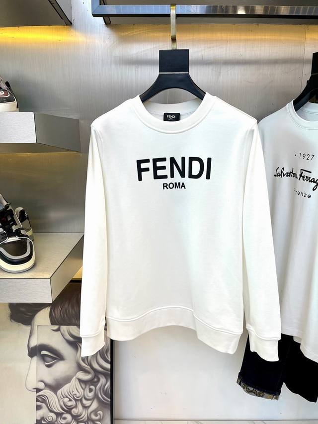 Fendi 芬迪 24Ss新款潮流经典卫衣，精致裁剪，高品质工艺！采用定织定染纯棉面料420克左右纯棉卫衣面料！图案进口数码印花工艺，耐穿耐洗久穿不变型，微阔百