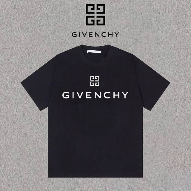 Givenchy 纪梵希 厚板logo字母潮流百搭短袖t恤男女同款 吊牌 领标 水洗唛 三标齐全 定织定染280克精梳棉面料 尺码：S-Xxl 颜色：黑色，白色