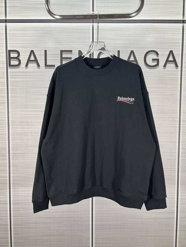 Balenciaga巴黎世家刺绣logo经典可乐波浪圆领卫衣 精选450棉双纱毛圈面料，厚实有质感，高密度针织织布工艺，紧实有弹性，柔顺度和亲肤性极高，手感柔软