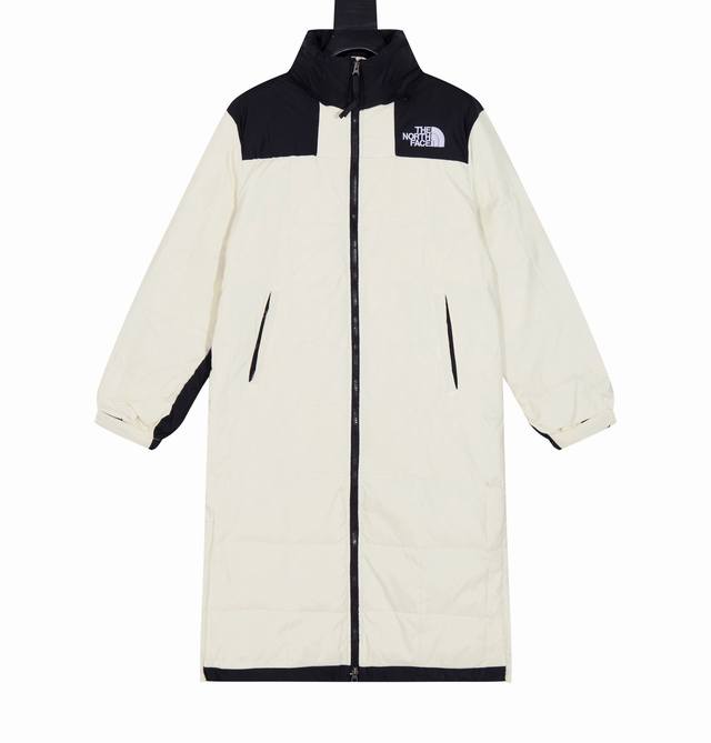 代购版本the North Face 北面韩国拼色棋盘格长款羽绒服外套 小红书热门北面长款情侣羽绒服，正宗90鸭绒填充，行走的羽绒被，御寒全球。简约设计带设计感