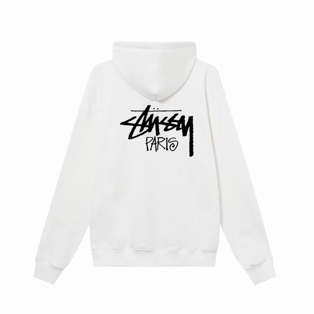 款号hn326 高品质版本，区别通货 Stussy 斯图西 巴黎限定印花男女卫衣 -面料精选3 克毛圈面料 手感柔软舒适 吸汗透气. -百搭款 原单品质 情侣款