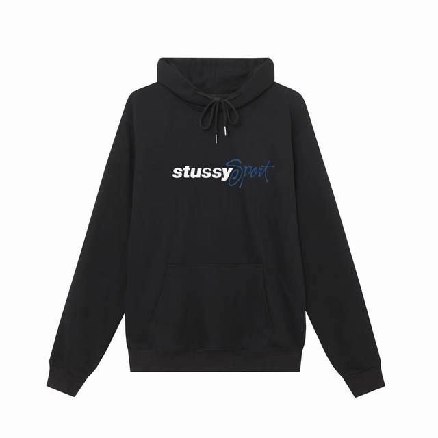 款号hn1029 高品质版本，区别通货 Stussy 斯图西 Sss24 Sport Sc Ript Tee 图案字母印花男女卫衣 -面料精选390克毛圈面料