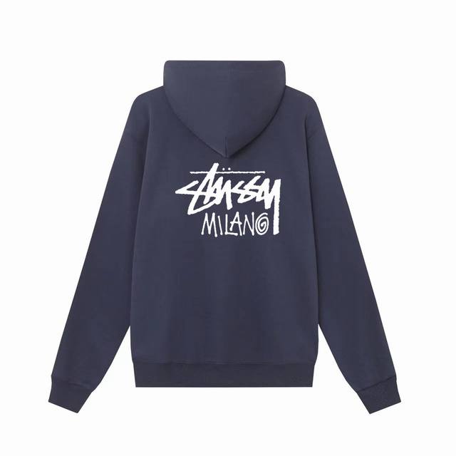 款号hn1027 高品质版本，区别通货 斯图西 Stussy 米兰城市限定印花卫衣男女同款 -面料精选390克毛圈面料 手感柔软舒适 吸汗透气. -百搭款 原单