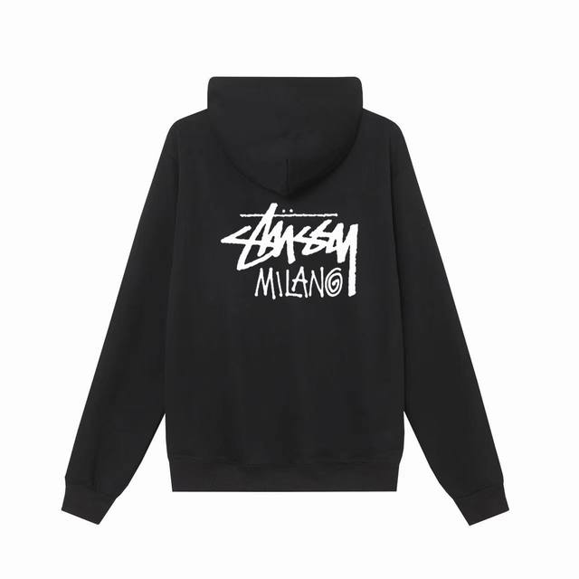 款号hn1027 高品质版本，区别通货 斯图西 Stussy 米兰城市限定印花卫衣男女同款 -面料精选390克毛圈面料 手感柔软舒适 吸汗透气. -百搭款 原单