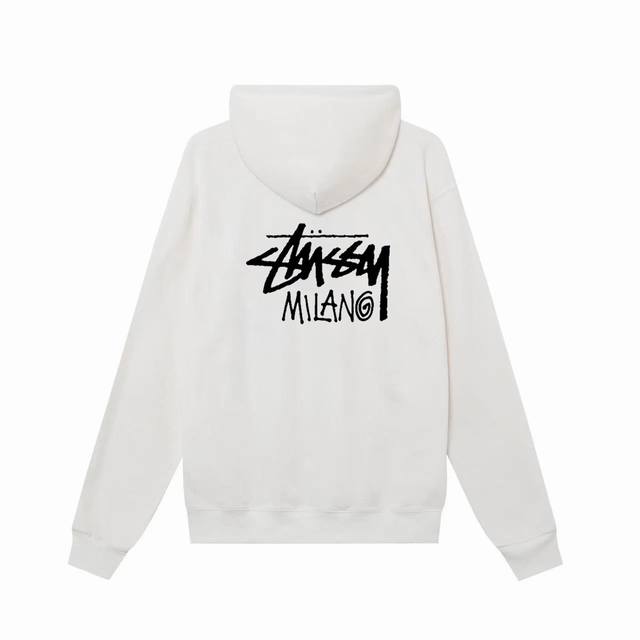 款号hn1027 高品质版本，区别通货 斯图西 Stussy 米兰城市限定印花卫衣男女同款 -面料精选390克毛圈面料 手感柔软舒适 吸汗透气. -百搭款 原单