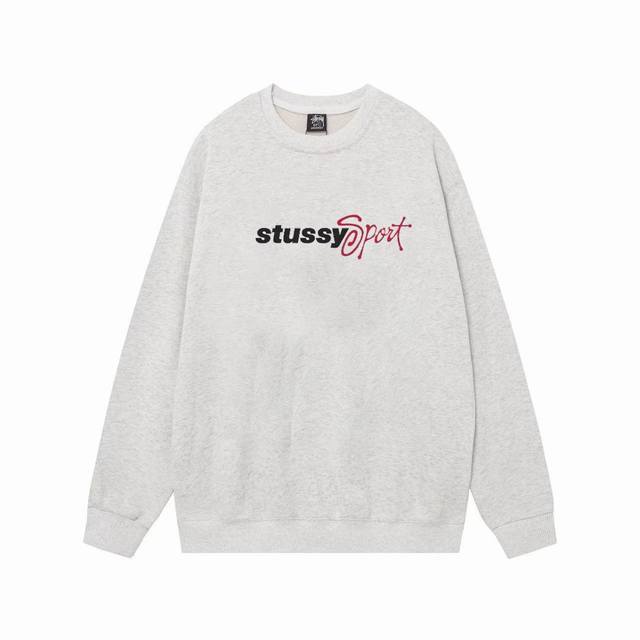 款号hn229 高品质版本，区别通货 Stussy 斯图西 Sss24 Sport Sc Ript Tee 图案字母印花男女卫衣 -面料精选390克毛圈面料 手