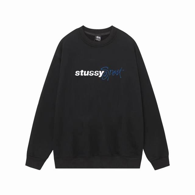 款号hn229 高品质版本，区别通货 Stussy 斯图西 Sss24 Sport Sc Ript Tee 图案字母印花男女卫衣 -面料精选390克毛圈面料 手