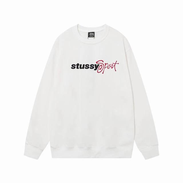 款号hn229 高品质版本，区别通货 Stussy 斯图西 Sss24 Sport Sc Ript Tee 图案字母印花男女卫衣 -面料精选390克毛圈面料 手