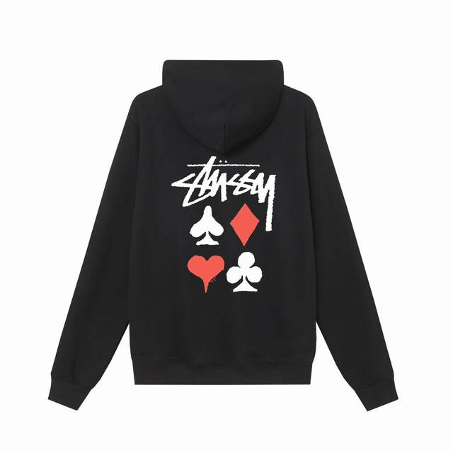 款号hn1012 高品质版本，区别通货 Stussy 斯图西 扑克牌印花男女卫衣 -面料精选390克毛圈面料 手感柔软舒适 吸汗透气. -百搭款 原单品质 情侣